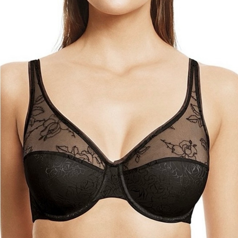 Sz 32DD Black Wacoal My Obsession Underwire Bra